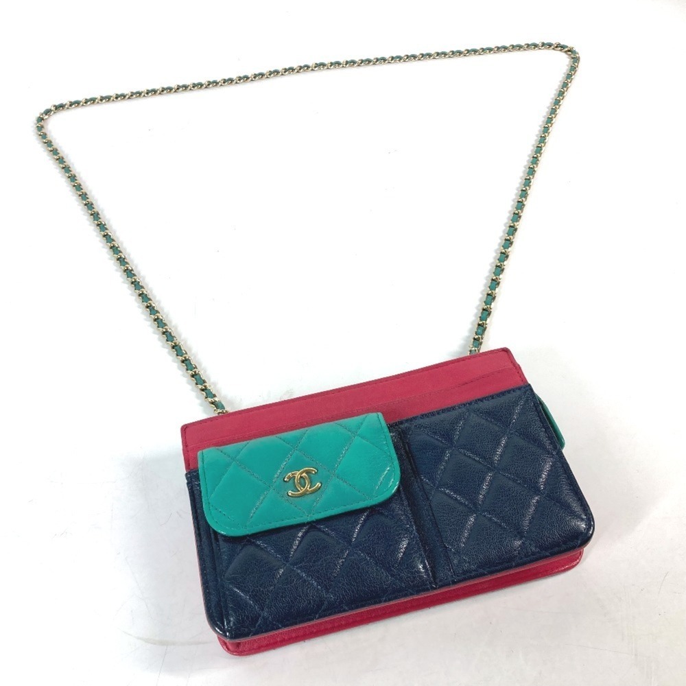 CHANEL Pink Caviar Leather Logo Pochette Shoulder Bag - Picture 2 of 14